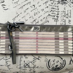 Burberry plaid leather clutch